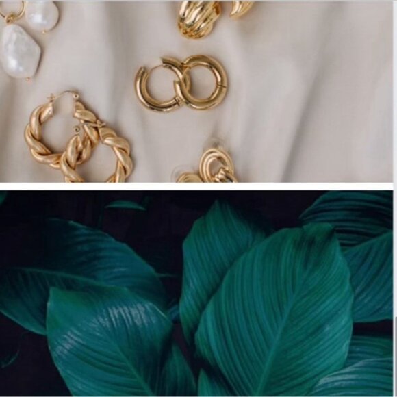 Zara Hammered Gold Leaf Earrings✨✨ with gift box - Picture 4 of 5